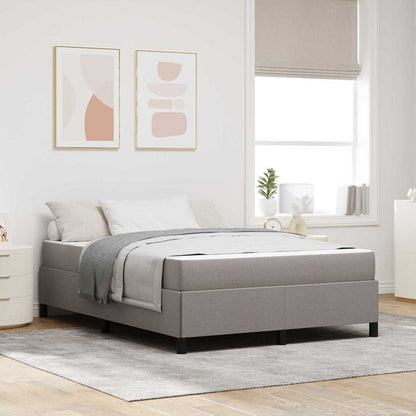 Box Spring Seng Gråbrun Og Sort 140 X 190 Cm - Hovedbillede