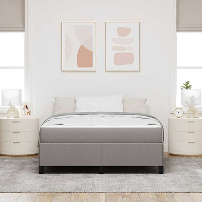 Box Spring Seng Gråbrun Og Sort 140 X 190 Cm - Billede 4