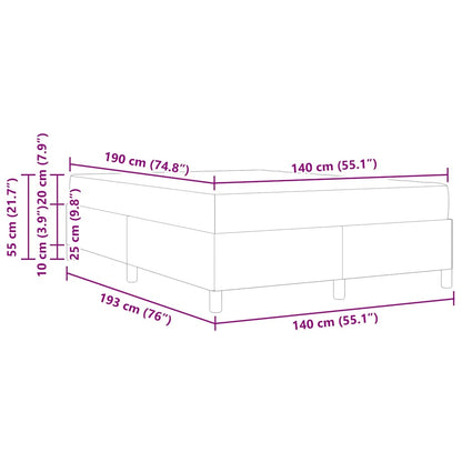 Box Spring Seng Gråbrun Og Sort 140 X 190 Cm - Billede 12