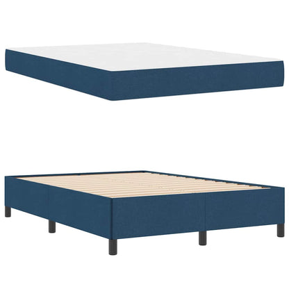 Box Spring Seng Blå Og Sort 140 X 190 Cm - Billede 5