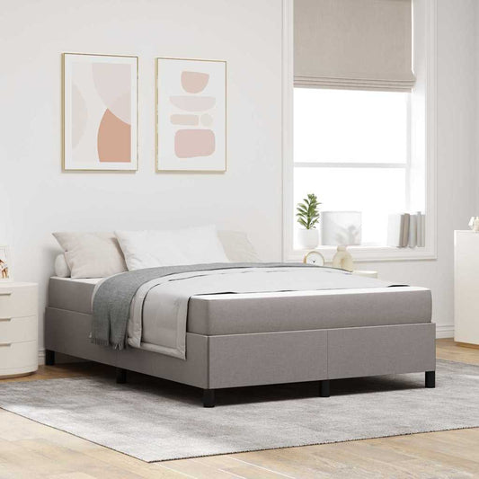 Box Spring Seng Gråbrun Og Sort 140 X 200 Cm - Hovedbillede