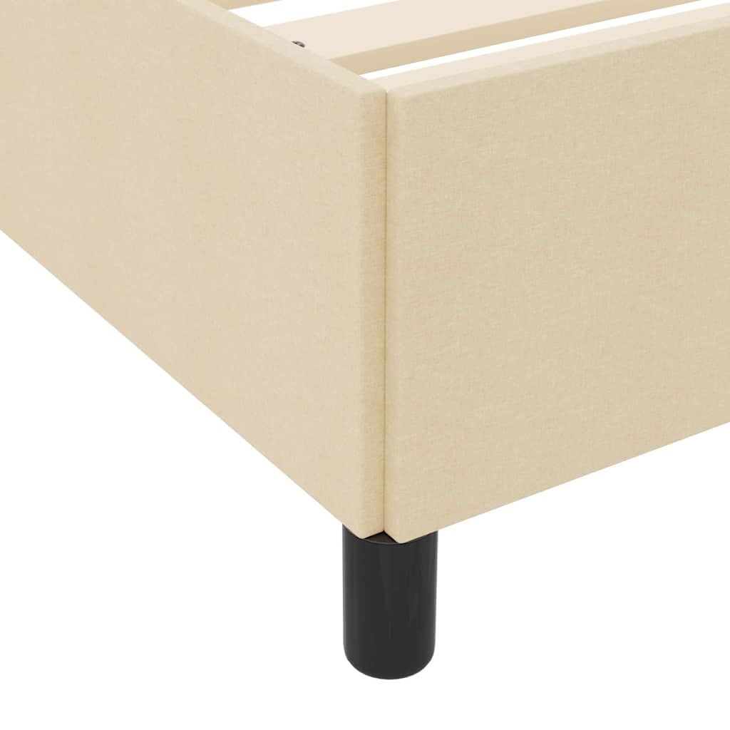 Box Spring Seng Creme, Sort 140 X 200 Cm Stof, Ingeniørtræ - Billede 10