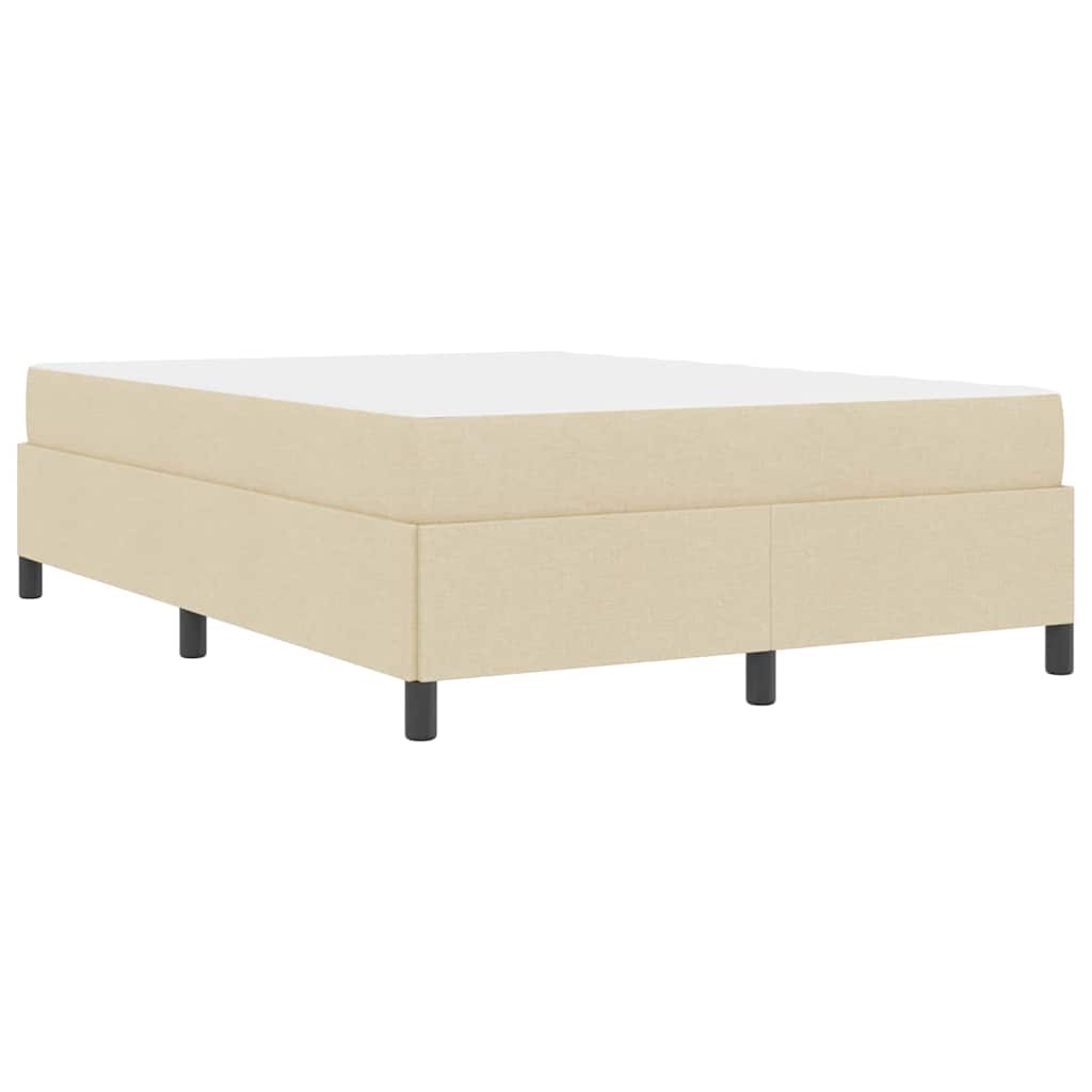 Box Spring Seng Creme, Sort 140 X 200 Cm Stof, Ingeniørtræ - Billede 9