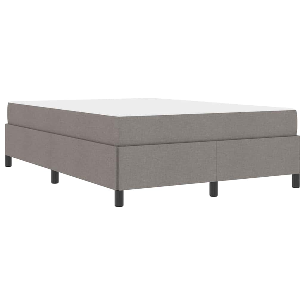 Box Spring Seng Taupe, Sort 160 X 200 Cm Stof, Ingeniørtræ - Billede 2