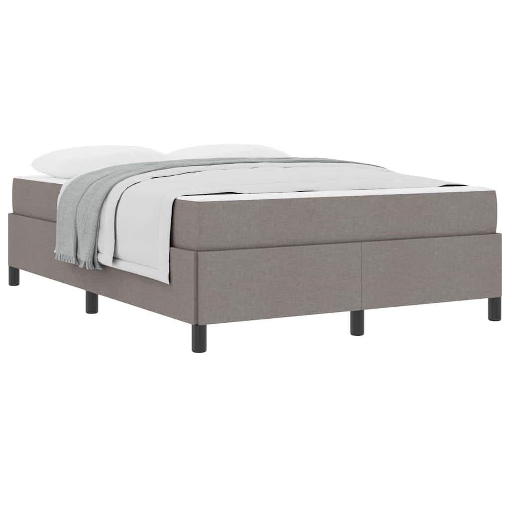 Box Spring Seng Taupe, Sort 160 X 200 Cm Stof, Ingeniørtræ - Billede 3