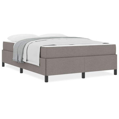 Box Spring Seng Taupe, Sort 160 X 200 Cm Stof, Ingeniørtræ - Billede 4
