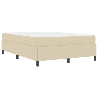 Box Spring Seng Creme, Sort 160 X 200 Cm Stof, Ingeniørtræ - Billede 9