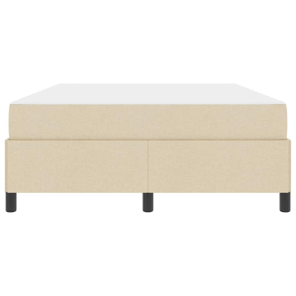 Box Spring Seng Creme, Sort 160 X 200 Cm Stof, Ingeniørtræ - Billede 7