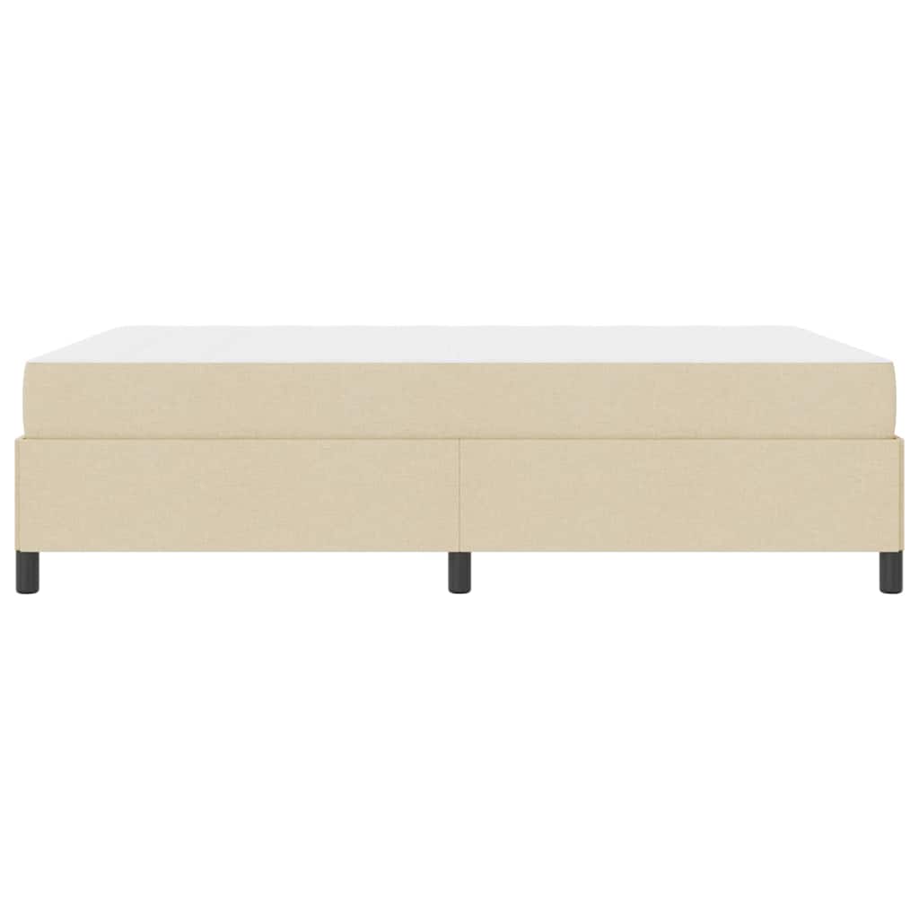 Box Spring Seng Creme, Sort 160 X 200 Cm Stof, Ingeniørtræ - Billede 8