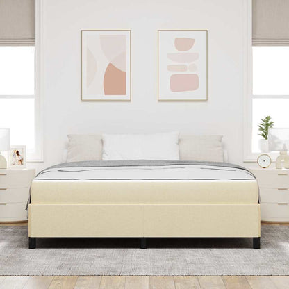 Box Spring Seng Creme Og Sort 180 X 200 Cm - Billede 4