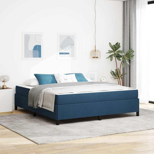 Box Spring Seng Blå Og Sort 180 X 200 Cm - Hovedbillede