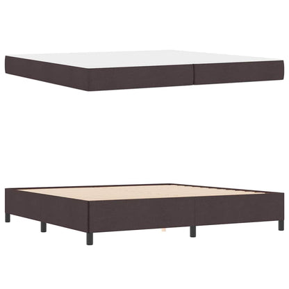 Box Spring Seng Brun 200 X 200 Cm Stof Og Konstrueret Træ - Billede 5