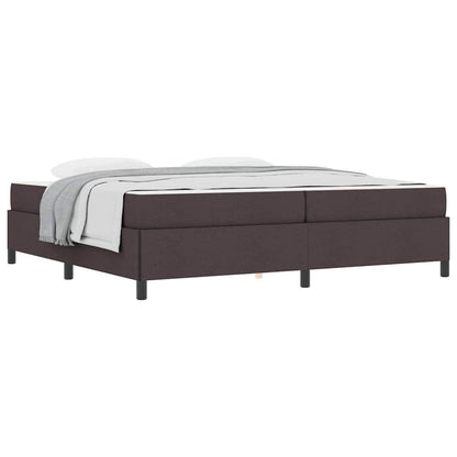 Box Spring Seng Brun 200 X 200 Cm Stof Og Konstrueret Træ - Billede 3