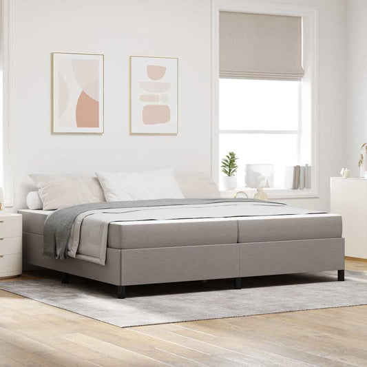 Box Spring Seng Gråbrun Og Sort 200 X 200 Cm - Hovedbillede