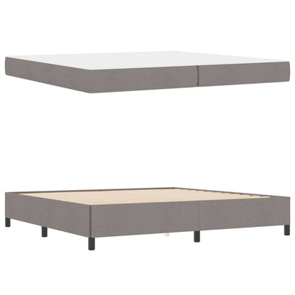Box Spring Seng Gråbrun Og Sort 200 X 200 Cm - Billede 5
