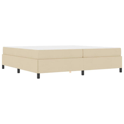 Box Spring Seng Creme Og Sort 200 X 200 Cm - Billede 2