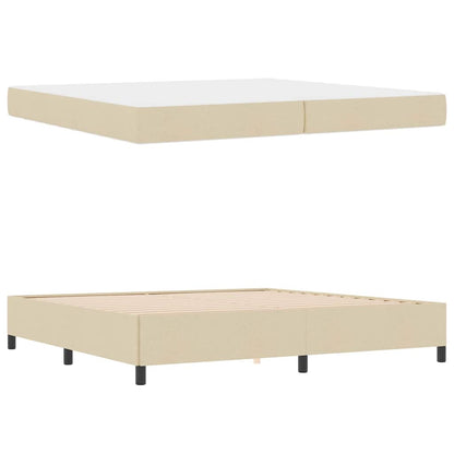 Box Spring Seng Creme Og Sort 200 X 200 Cm - Billede 5