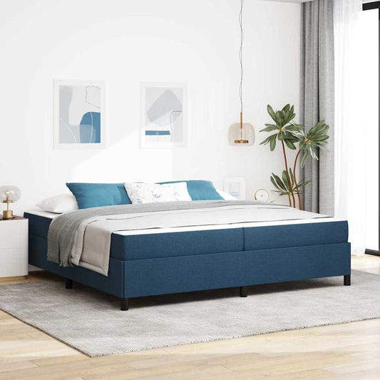 Box Spring Seng Blå Og Sort 200 X 200 Cm - Hovedbillede