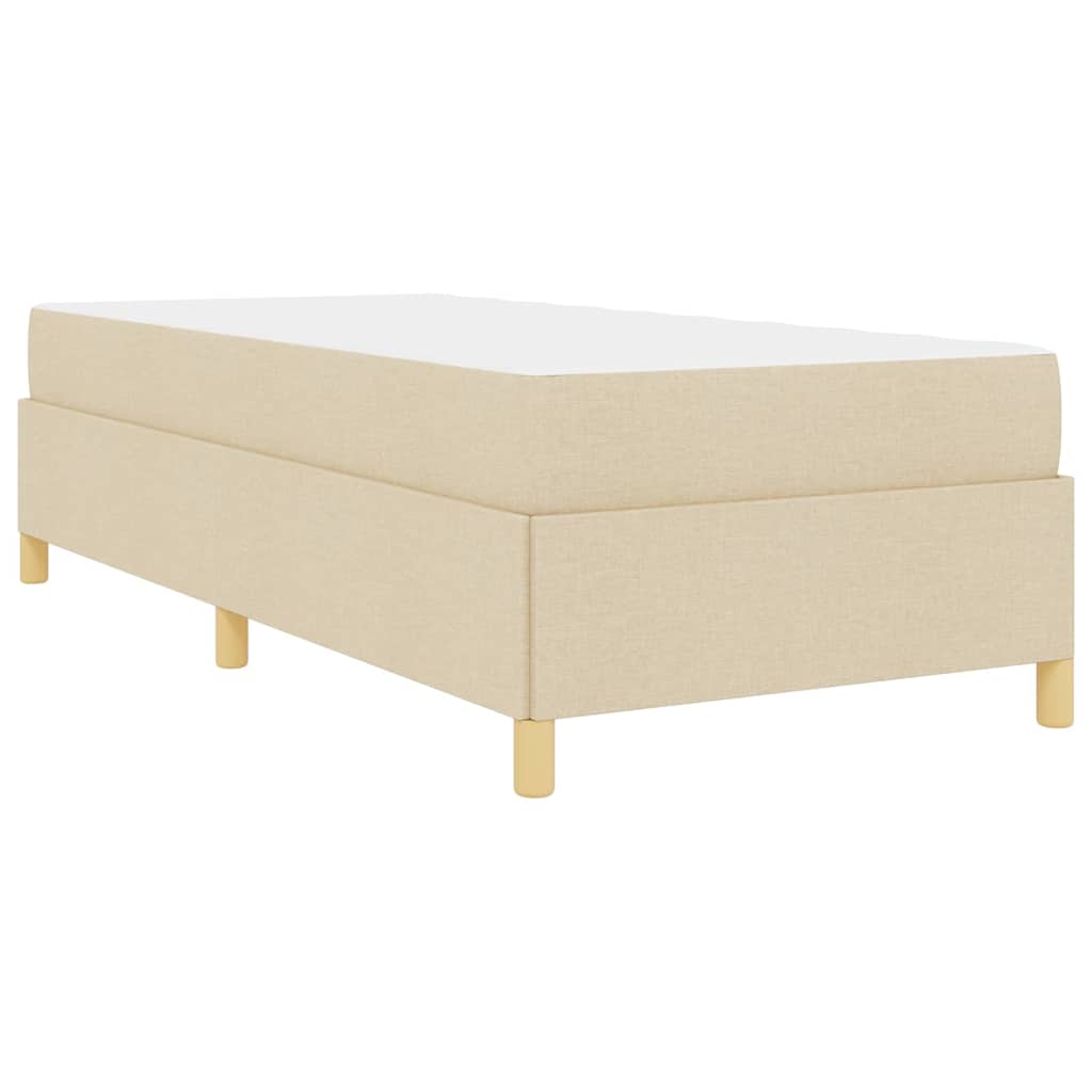 Box Spring Seng Creme Og Brun Og Hvid 80 X 200 Cm Stof - Billede 9