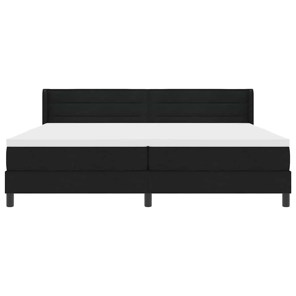 Boxmadras Med Topmadras Sort 200 X 200 Cm Stof Og Ingeniørtræ - Billede 8