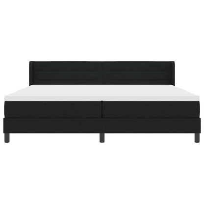 Boxmadras Med Topmadras Sort 200 X 200 Cm Stof Og Ingeniørtræ - Billede 8