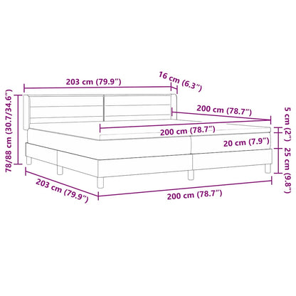 Boxmadras Med Topmadras Sort 200 X 200 Cm Stof Og Ingeniørtræ - Billede 13