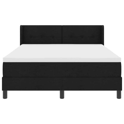 Boxmadras Med Topmadras Sort 140 X 190 Cm Stof Og Ingeniørtræ - Billede 8