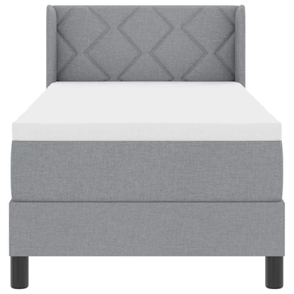 Boxmadras Med Topmadras Lysegrå 80 X 200 Cm Stof Og Ingeniørtræ - Billede 8