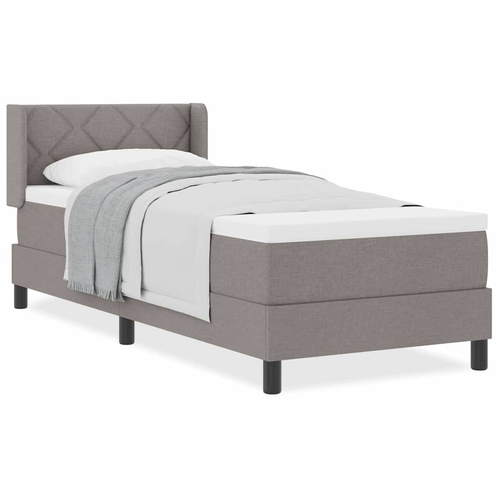 Boxmadras Med Topmadras Gråbrun 80 X 200 Cm Stof Og Ingeniørtræ - Billede 4