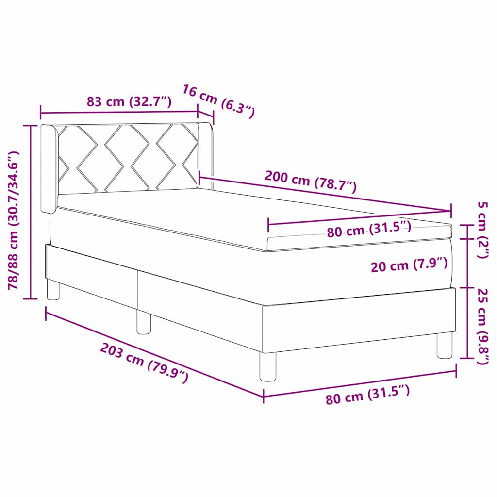 Box Spring Seng Med Hovedgærde Stof - Billede 12