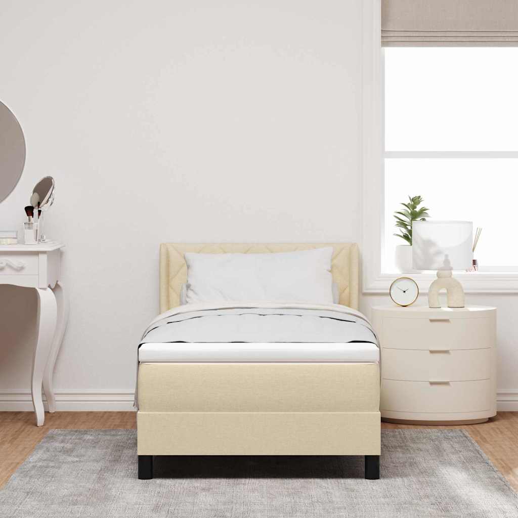 Box Spring Seng Med Pude Med Hovedgærde Stof - Billede 3