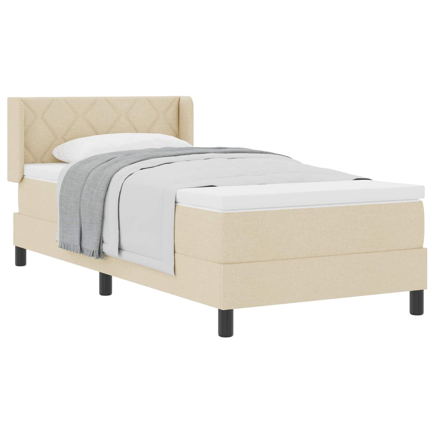Box Spring Seng Med Pude Med Hovedgærde Stof - Billede 2