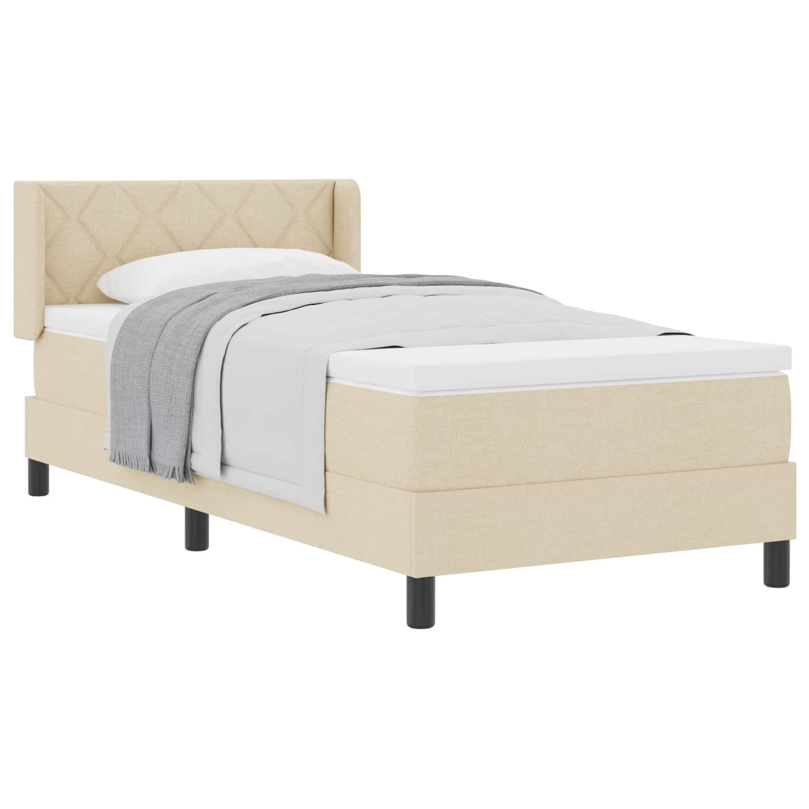 Box Spring Seng Med Pude Med Hovedgærde Stof - Billede 2