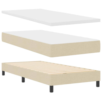 Box Spring Seng Med Pude Med Hovedgærde Stof - Billede 4
