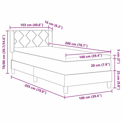 Boxmadras Med Topmadras Sort 100 X 200 Cm Stof Og Ingeniørtræ - Billede 13