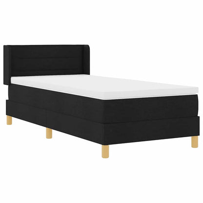 Box Spring Seng Med Madras Sort Og Hvid 90 X 200 Cm Stof - Billede 7