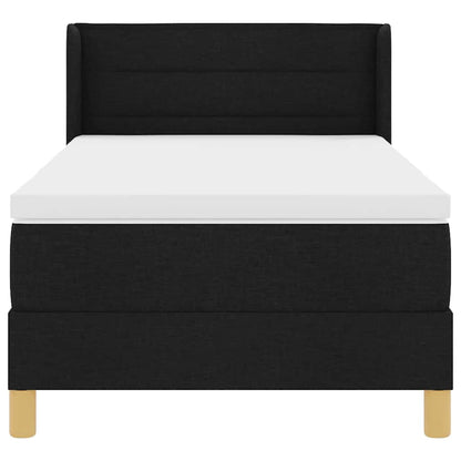 Box Spring Seng Med Madras Sort Og Hvid 90 X 200 Cm Stof - Billede 8