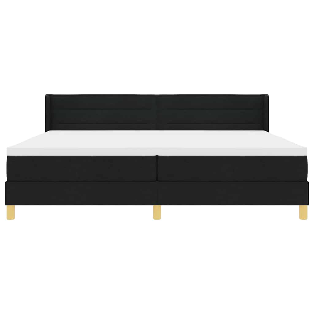 Box Spring Seng Sort Og Hvid Og Sort 200 X 200 Cm Skum - Billede 8