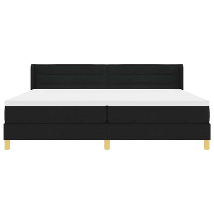 Box Spring Seng Sort Og Hvid Og Sort 200 X 200 Cm Skum - Billede 8