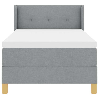 Boks-madrasseng Med Madras Lysegrå 90 X 190 Cm Stof - Billede 7