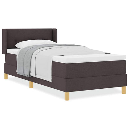 Box Spring Seng Hvid Og Mørk Brun 90 X 190 Cm Pocket Fjedre - Billede 4