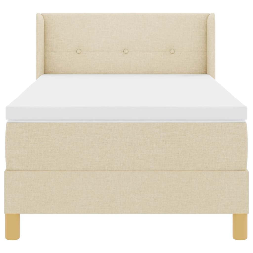 Boks-madrasseng Med Madras Creme 90 X 190 Cm Stof - Billede 6