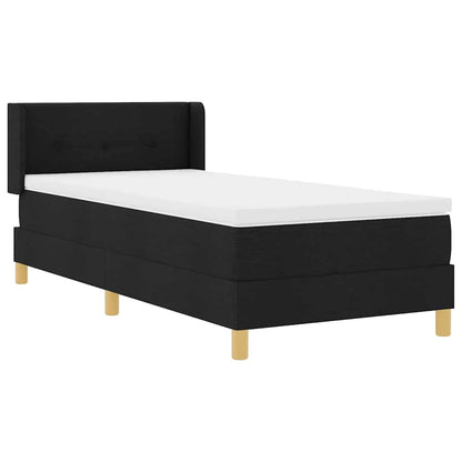 Box Spring Seng Med Madras Sort Og Hvid 90 X 200 Cm Stof - Billede 7