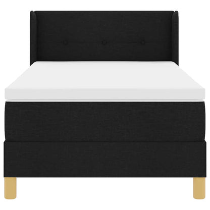Box Spring Seng Med Madras Sort Og Hvid 90 X 200 Cm Stof - Billede 8