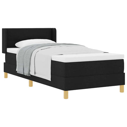 Box Spring Seng Med Madras Sort Og Hvid 90 X 200 Cm Stof - Billede 3