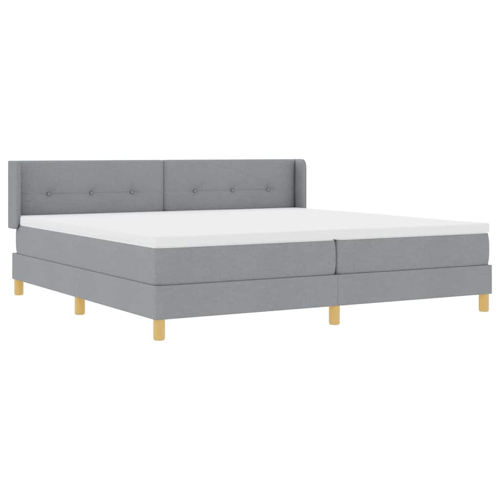 Boks-madrasseng Med Madras Lysegrå 200 X 200 Cm Stof - Billede 7
