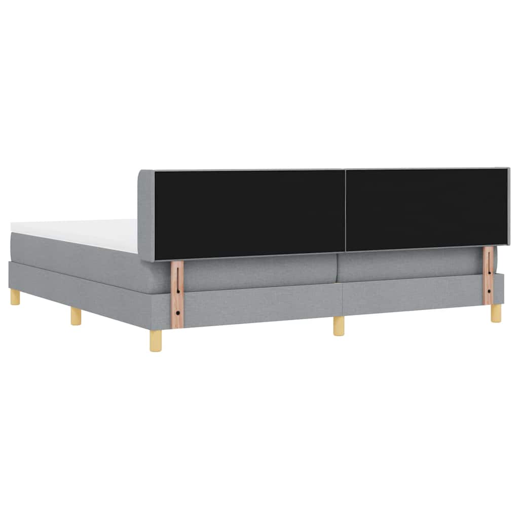 Boks-madrasseng Med Madras Lysegrå 200 X 200 Cm Stof - Billede 10