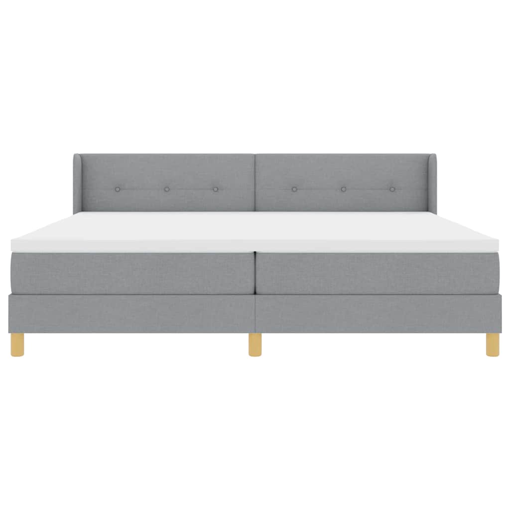 Boks-madrasseng Med Madras Lysegrå 200 X 200 Cm Stof - Billede 8