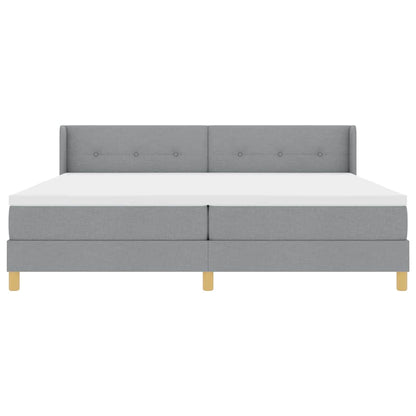 Boks-madrasseng Med Madras Lysegrå 200 X 200 Cm Stof - Billede 8