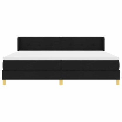 Box Spring Seng Sort 200 X 200 Cm Polstring Og Træ Og Skum - Billede 8